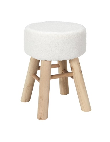 Tabouret bouclette Hera Blanc Home Deco Factory