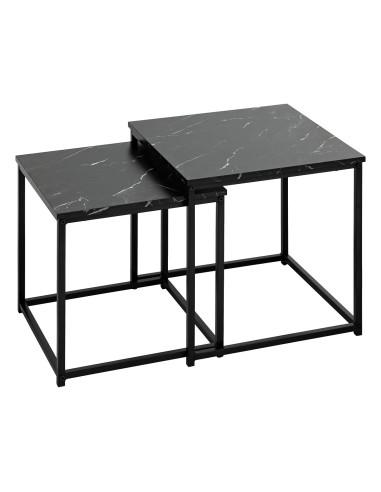 Lot de 2 tables café Jones Noires - Atmosphera