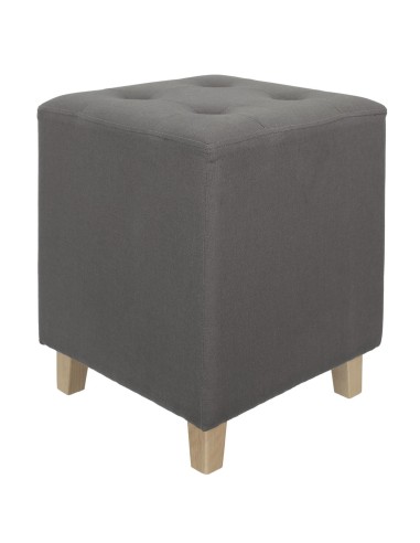 Pouf Carré Hippolyte Gris Home Deco Factory