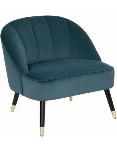 Fauteuil En Velours Naova Bleu Canard Atmosphera