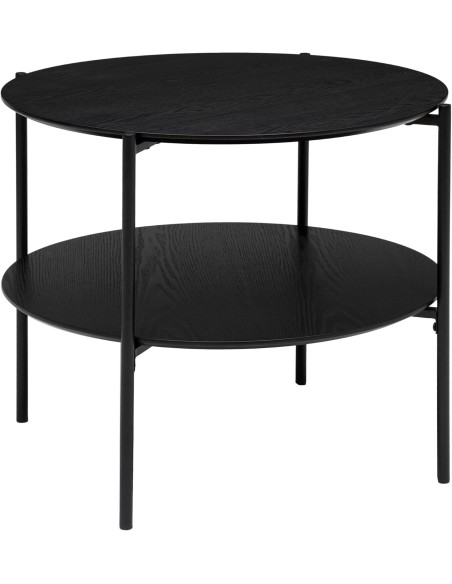 Table basse ronde Kemi noyer Noire - Atmosphera