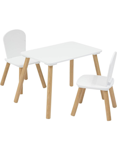 Set Table Avec 2 Chaises Alex Pour Enfant Blanc - Atmosphera For Kids