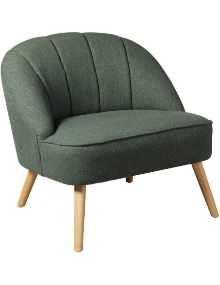 Fauteuil Naova En Velours Vert Cèdre - Atmosphera