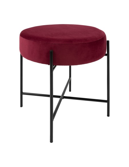 Tabouret D'appoint Arty En Velours Rubis Atmosphera