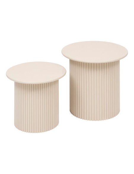 Lot de 2 tables café Eino MDF argile Beige Atmosphera