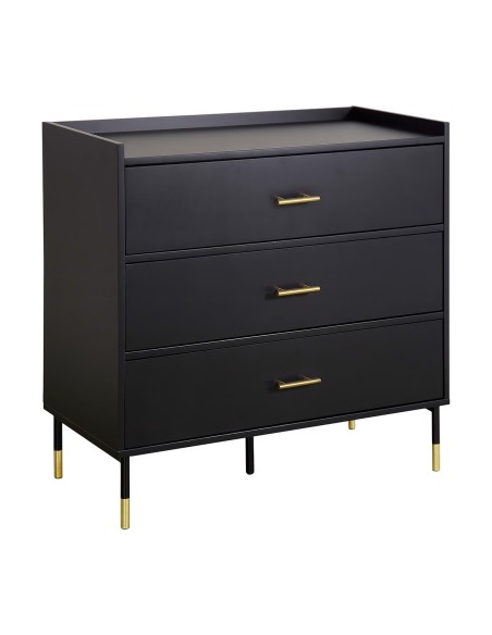 Commode 3 tiroirs Tedy Noir Atmosphera