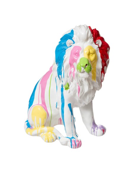 Statuette Lion Chance Blanc Atmosphera