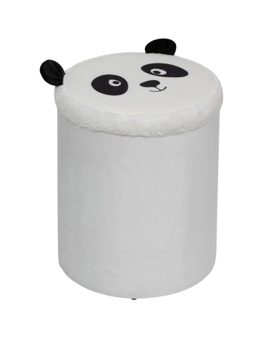 Pouf De Rangement Pliant Panda Noir Blanc Atmosphera For Kids