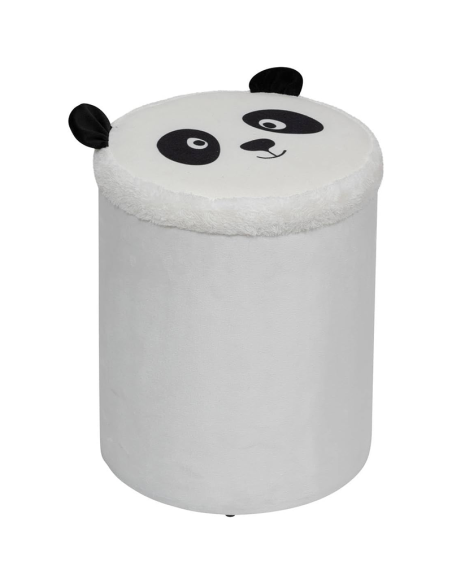 Pouf De Rangement Pliant Panda Noir Blanc Atmosphera For Kids