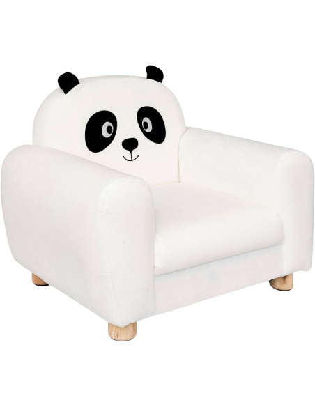 Fauteuil Enfant Avec Oreilles Panda Blanc Atmosphera