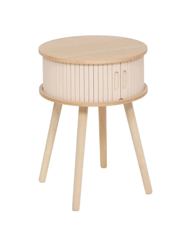 Table De Chevet 2 portes Nysos D40 Beige Atmosphera