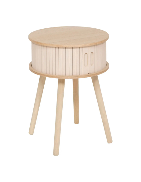 Table De Chevet 2 portes Nysos D40 Beige Atmosphera