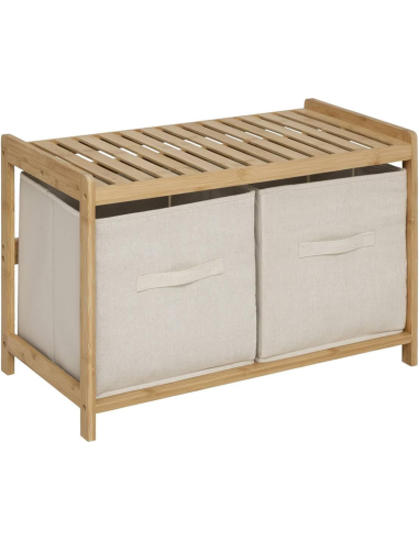 Banc De Rangements Tidy Box Avec 2 Paniers En Bambou Marron Five