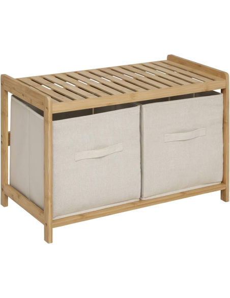 Banc De Rangements Tidy Box Avec 2 Paniers En Bambou Marron Five