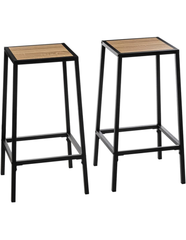 Lot De 2 Tabourets De Bar Aliaj Noires Five