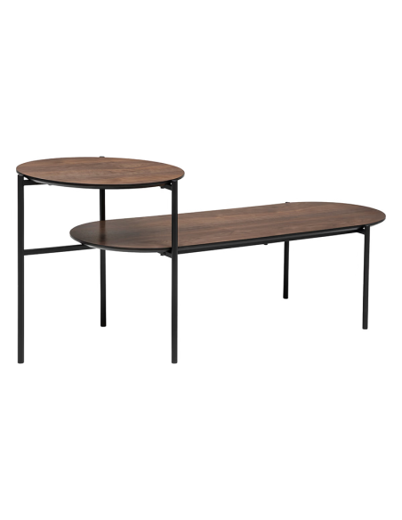 Table basse 2 niveaux Kemi noyer Marron Atmosphera