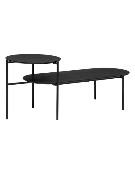 Table basse 2 niveaux Kemi noyer Noir Atmosphera