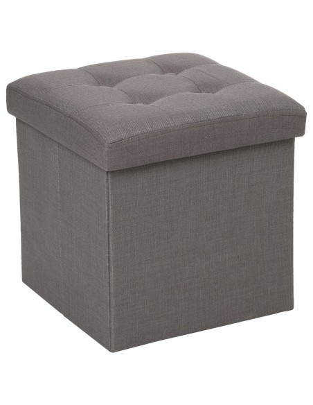 Pouf Avec Coffre Pliant Lysandre Gris Atmosphera