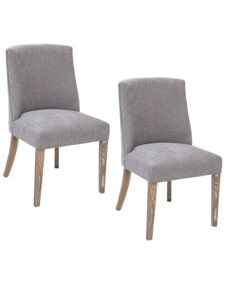 Lot De 2 Chaises De Table Livia Chenille Gris Atmosphera