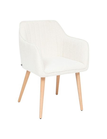 Fauteuil De Diner Bouclette Visoca Blanc Atmosphera