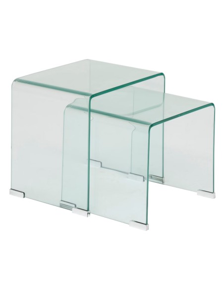 Lot De 2 Tables Café Transparent Lenia Atmosphera