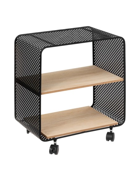 Étagère 2 Cases Avec Roulettes Noir Five