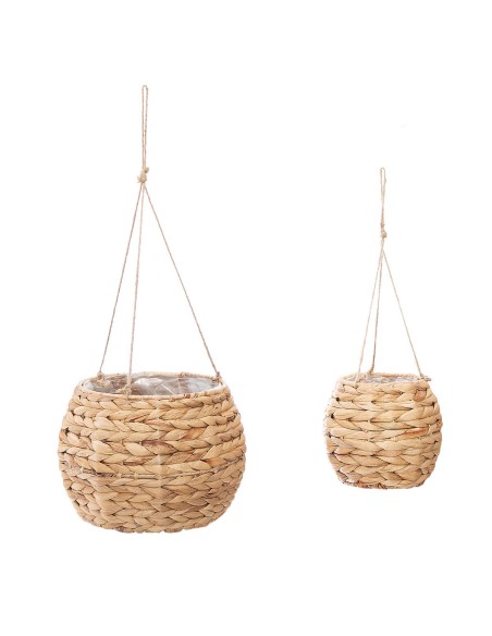 Lot De 2 Cache Pots Suspendus Neela H 19 Beige Atmosphera