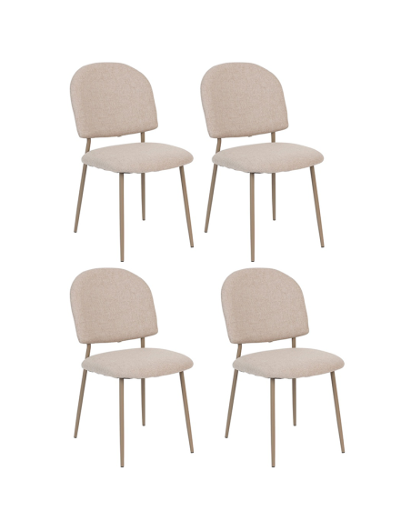 Lot De 4 Chaises De Table Kamili Beige Atmosphera