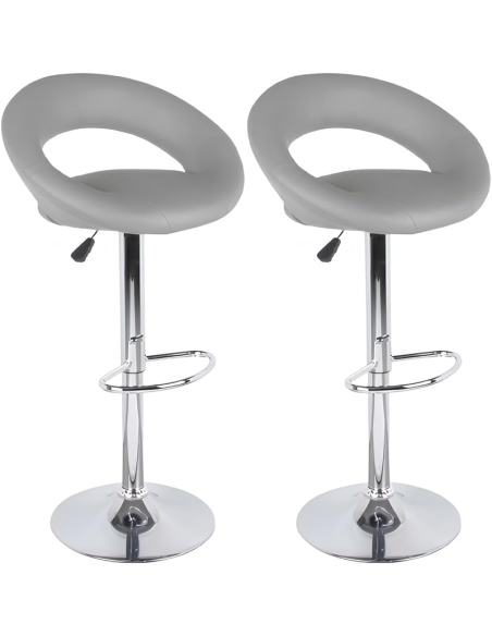 Lot De 2 Tabourets De Bar PU We Love Gris Atmosphera