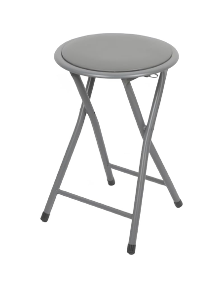 Tabouret Pliable PVC Gris Atmosphera