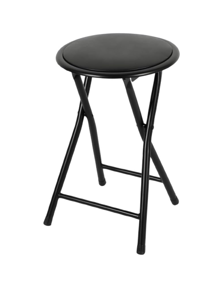 Tabouret Pliable PVC Noir Atmosphera