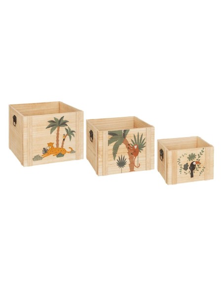 Lot De 3 Cagettes En Bois Jungle Atmosphera For Kids