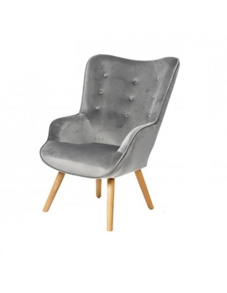 Fauteuil En Velours Gris Clair Fornord