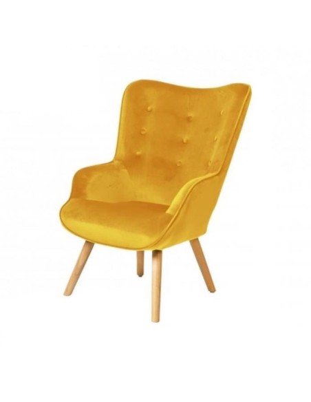 Fauteuil En Velours Jaune Moutarde Fornord