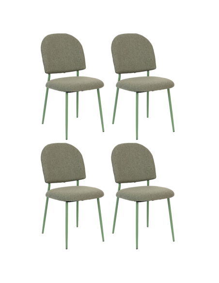 Lot De 4 Chaises De Table Kamili Vert Atmosphera