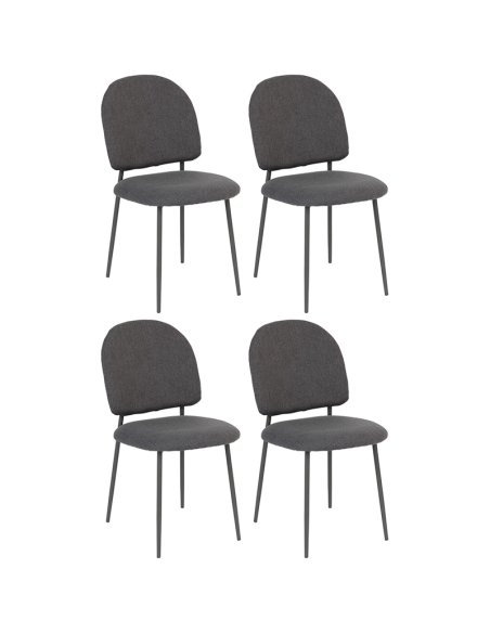 Lot De 4 Chaises De Table Kamili Gris Atmosphera