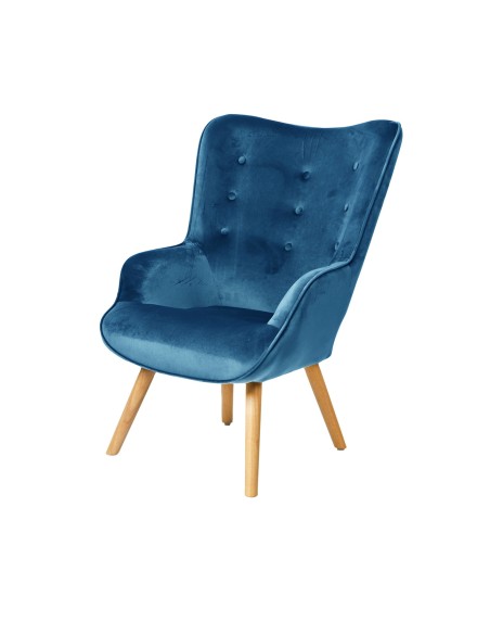 Fauteuil En Velours Bleu Canard Fornord