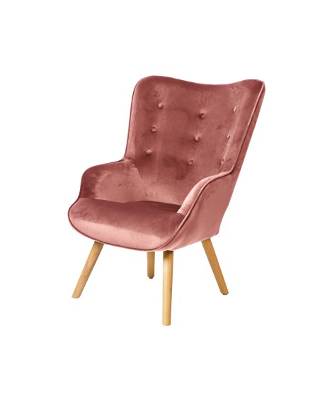 Fauteuil En Velours Rose Fornord