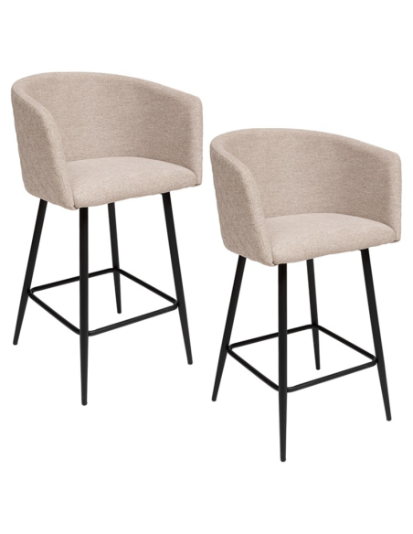 Lot De 2 Fauteuils De Bar Marlo Beige Atmosphera