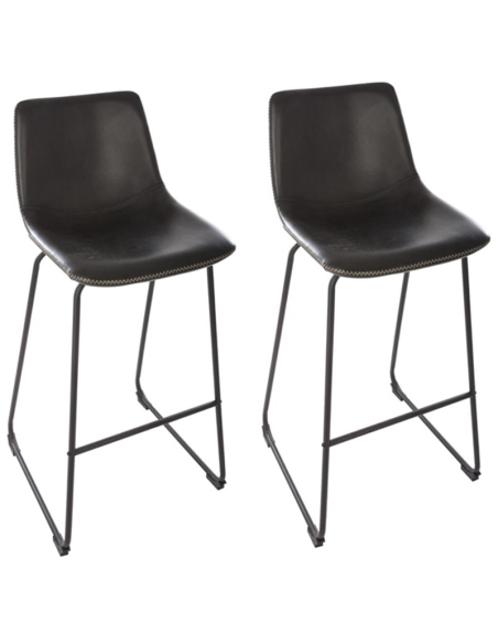 Lot De 2 Tabourets De Bar Loïs Noir Atmosphera