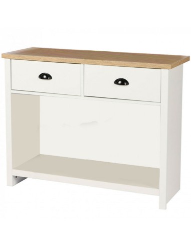 Console Avec 1 Etagere Et 2 Tiroirs Virginia Blanc Atmosphera