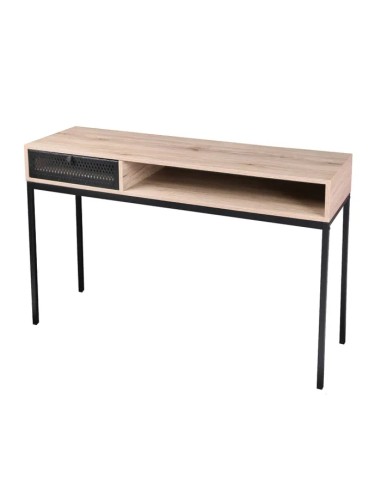 Console En Bois Avec Grillage Industriel Soho Noire Atmosphera