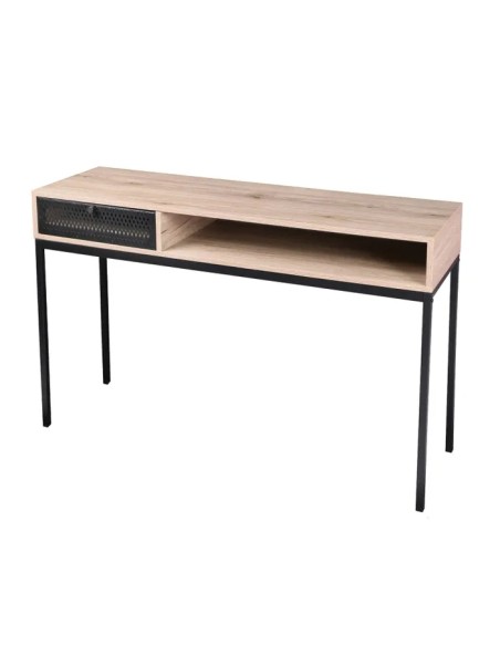 Console En Bois Avec Grillage Industriel Soho Noire Atmosphera