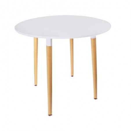 Table Scandinave Ronde Blanche